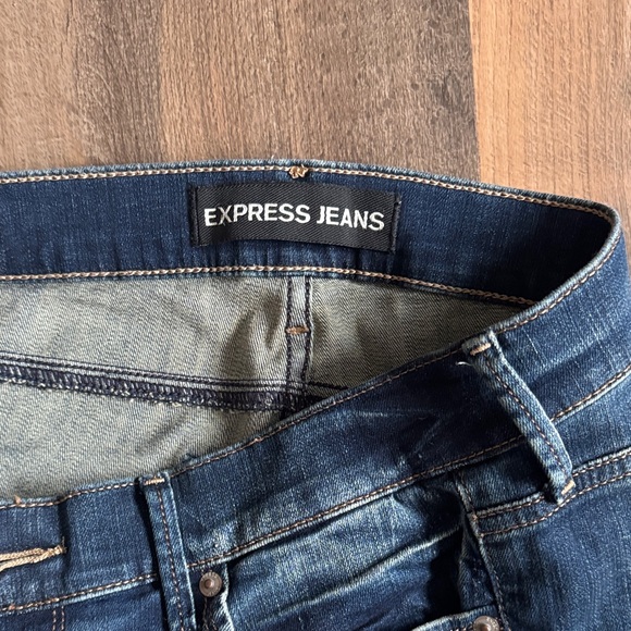 Ripped Dark Blue Women’s Skinny Jeans - Picture 2 of 12